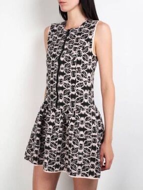 Maje 3 (Large) Abstract Geometric Knit Mini Dress